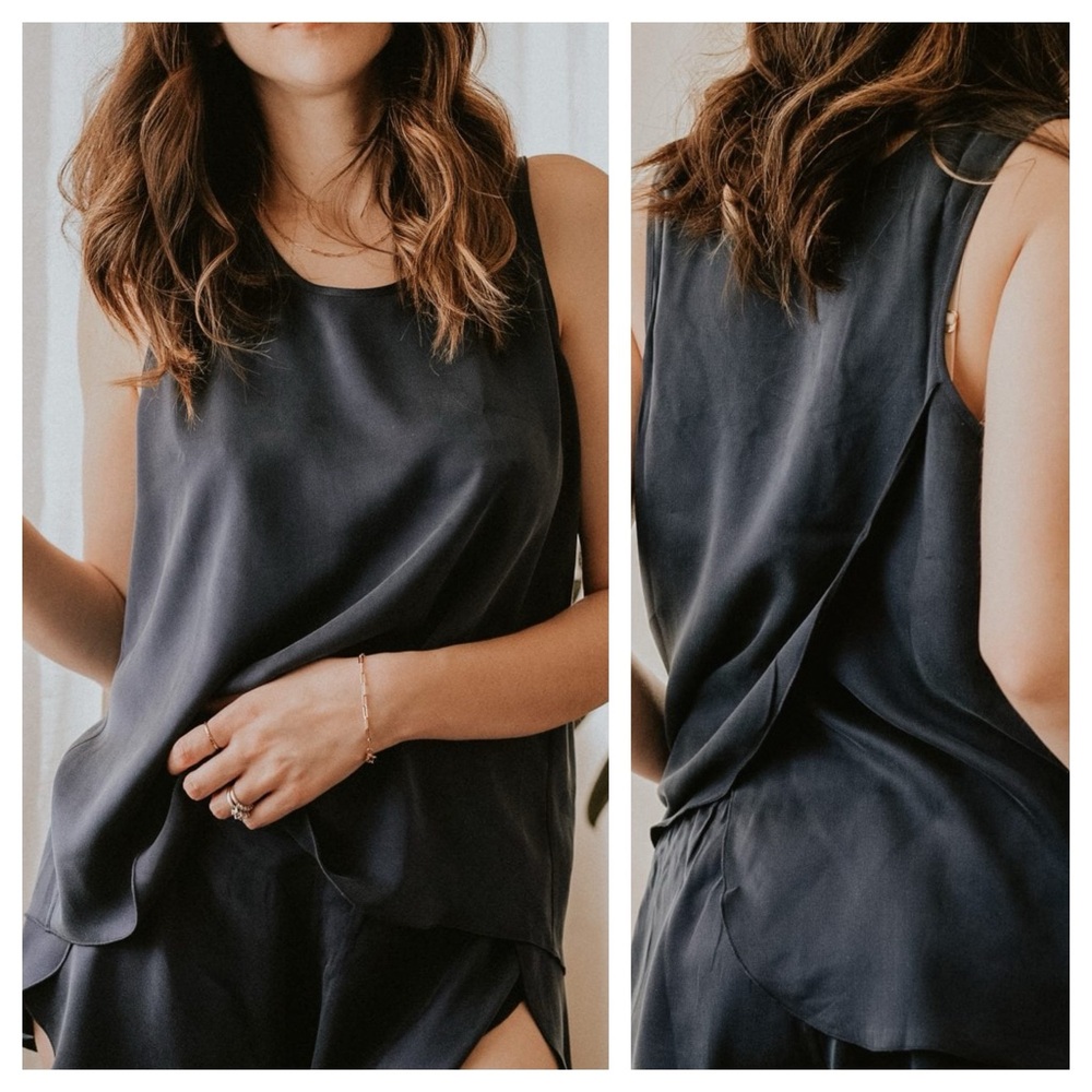 Lunya Black Washable Silk Tank Top